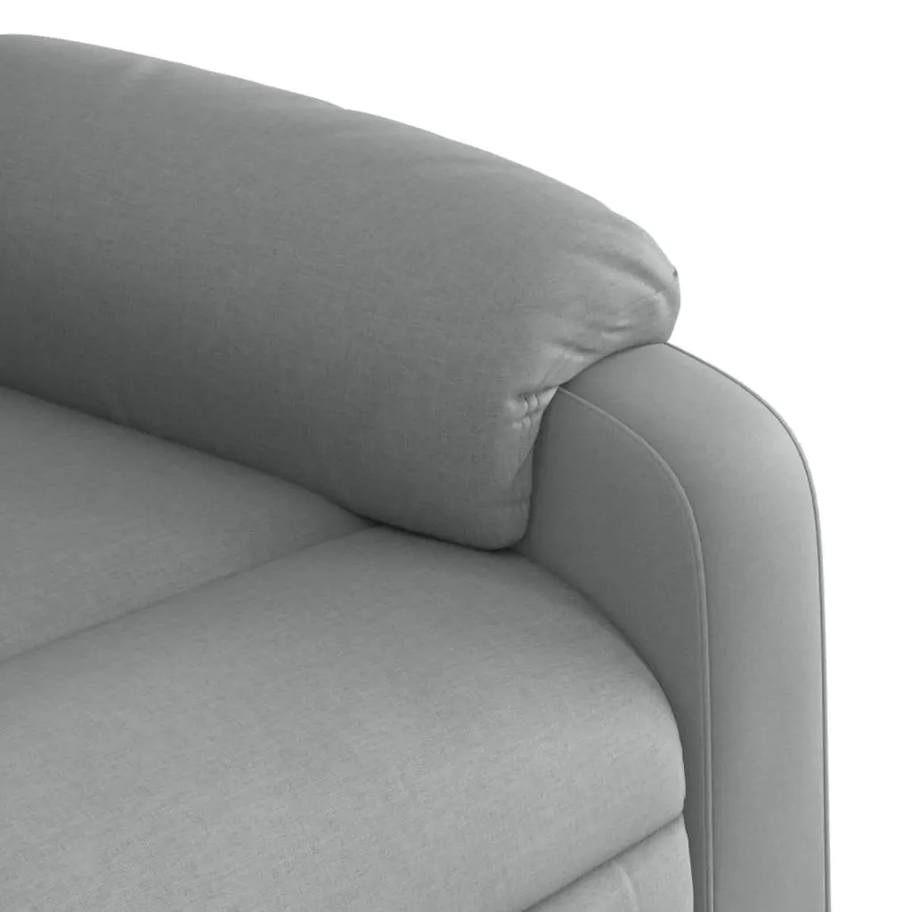 Electric Massage Recliner Chair with Power Lift Function Light Grey Fabric