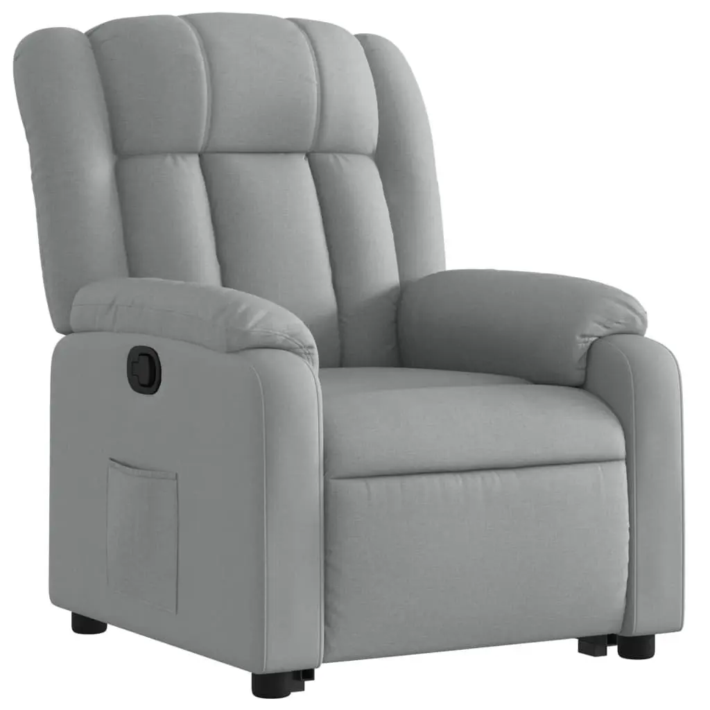 Electric Massage Recliner Chair with Power Lift Function Light Grey Fabric