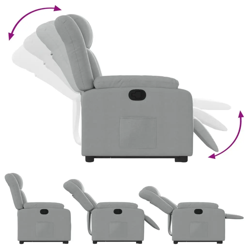Electric Massage Recliner Chair with Power Lift Function Light Grey Fabric