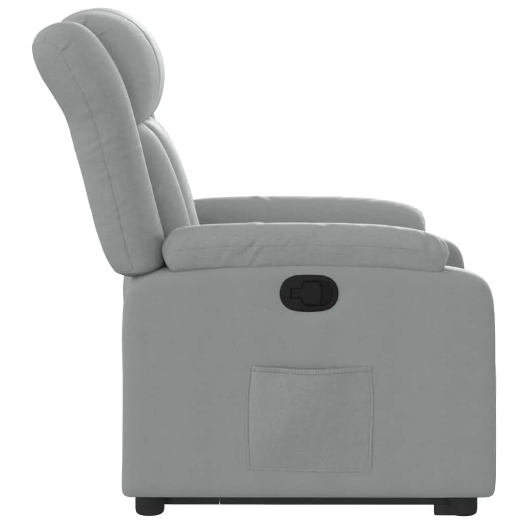 Electric Massage Recliner Chair with Power Lift Function Light Grey Fabric
