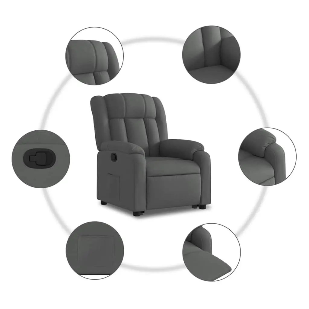 Electric Massage Recliner Chair with Power Lift Function Grey Fabric