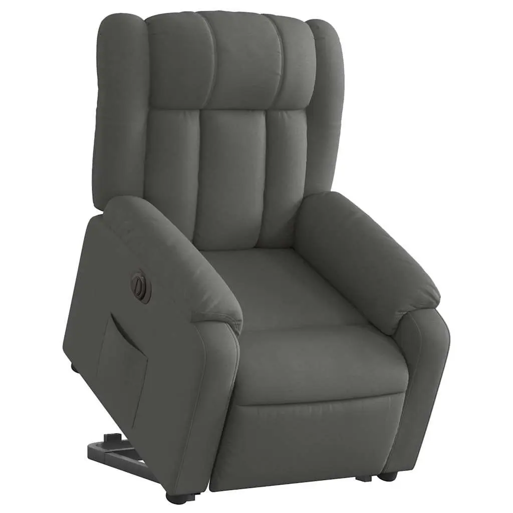 Electric Recliner Chair Power Lift Comfort Grey Fabric