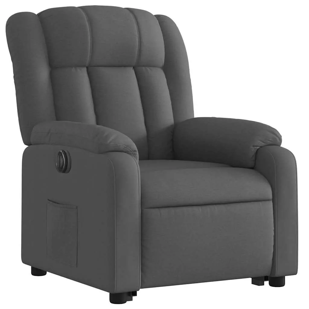Electric Recliner Chair Power Lift Comfort Grey Fabric
