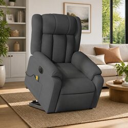 Electric Recliner Chair with Lift Function in Grey Fabric
