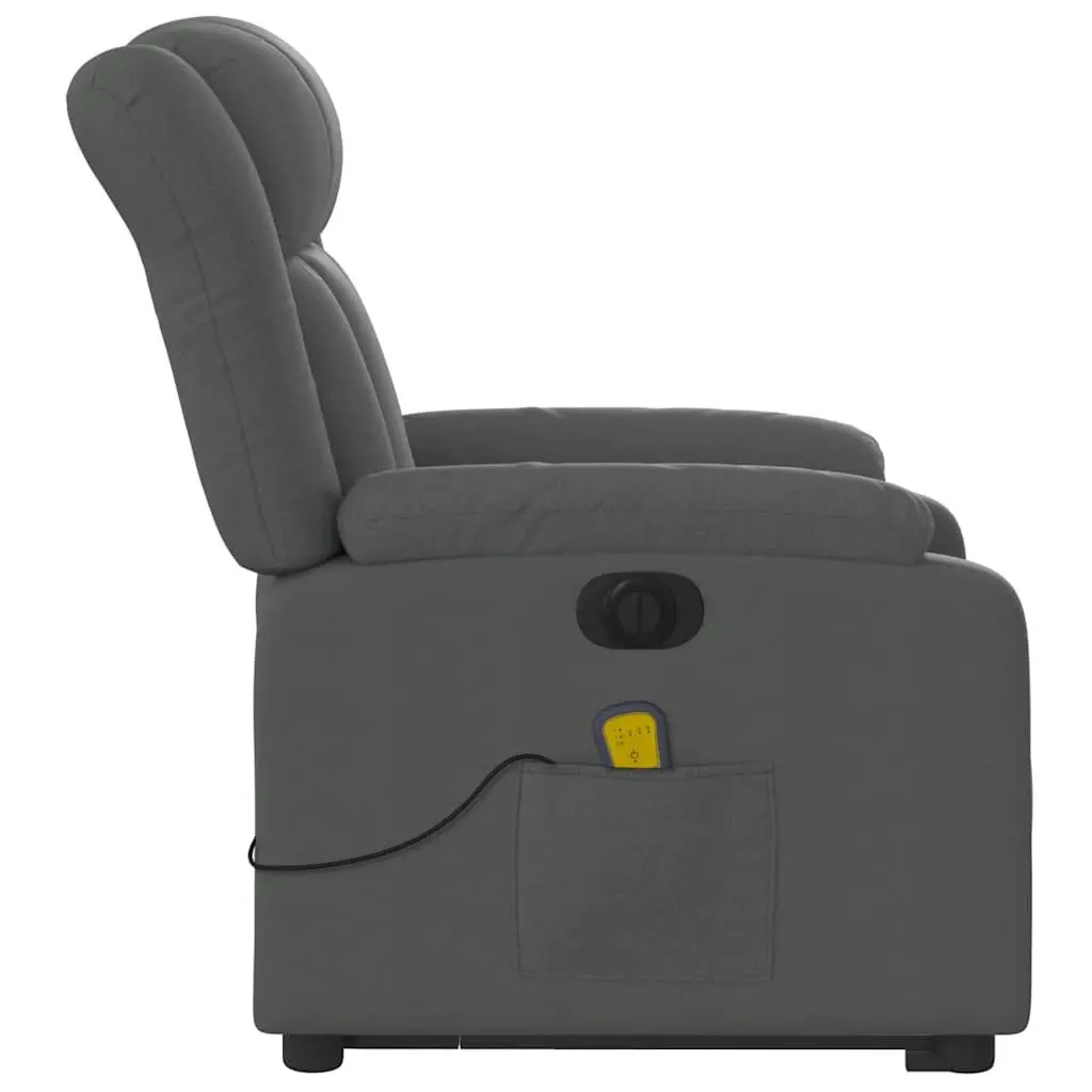 Electric Recliner Chair Grey Fabric with Massage Function Power Lift and Recline