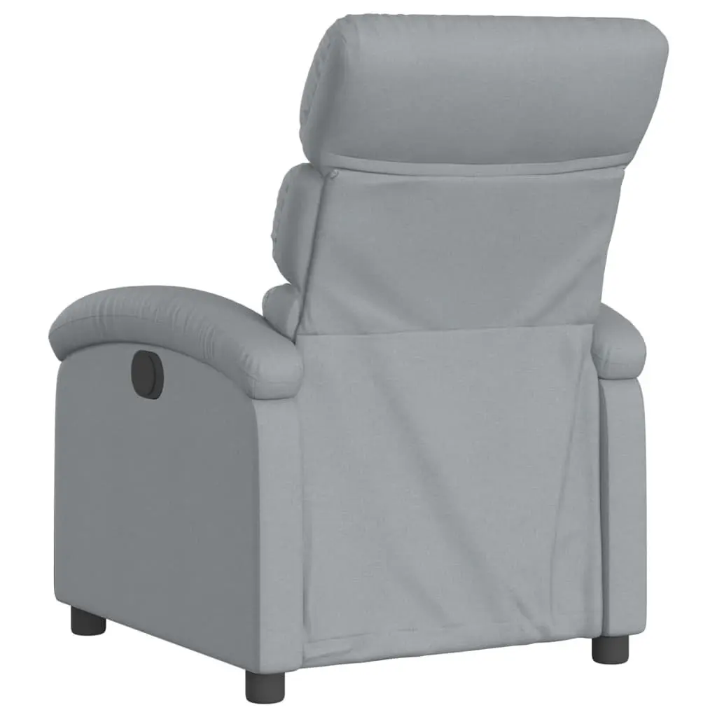 Recliner Chair Manual Grey Fabric Padded Vibration Massage Comfort