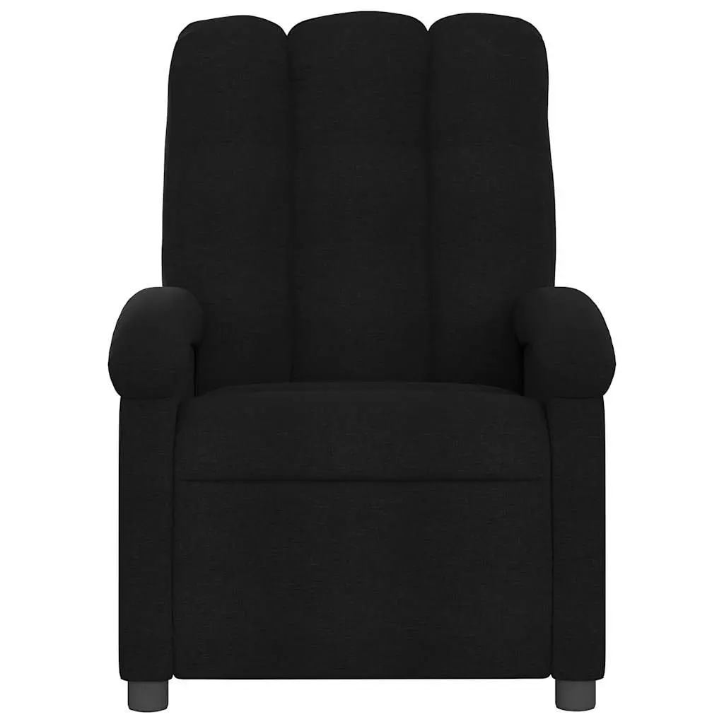 Massage Recliner Chair Manual Recline Black Fabric Armchair with Vibration