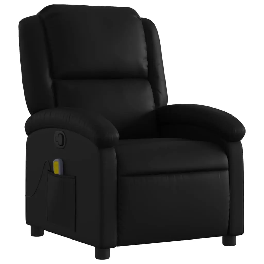 Massage Recliner Chair Manual Recline Adjustable Black Faux Leather