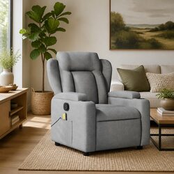 Light Grey Fabric Manual Recline Massage Chair Specifications