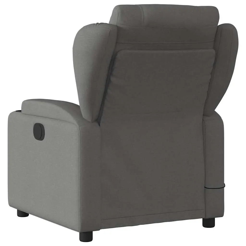 Massage Recliner Chair Manual Reclining 135 Degrees Grey Fabric