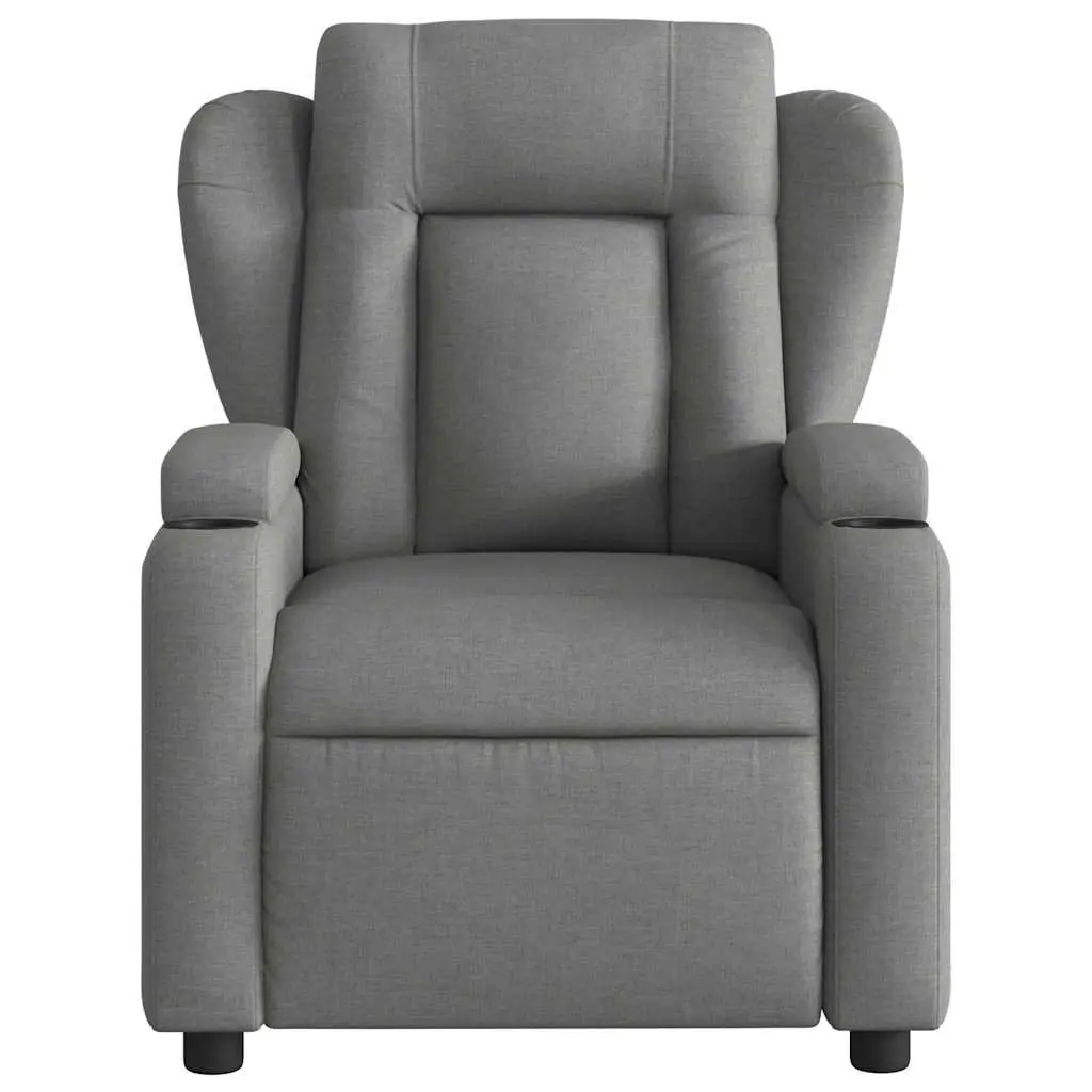 Massage Recliner Chair Manual Reclining 135 Degrees Grey Fabric