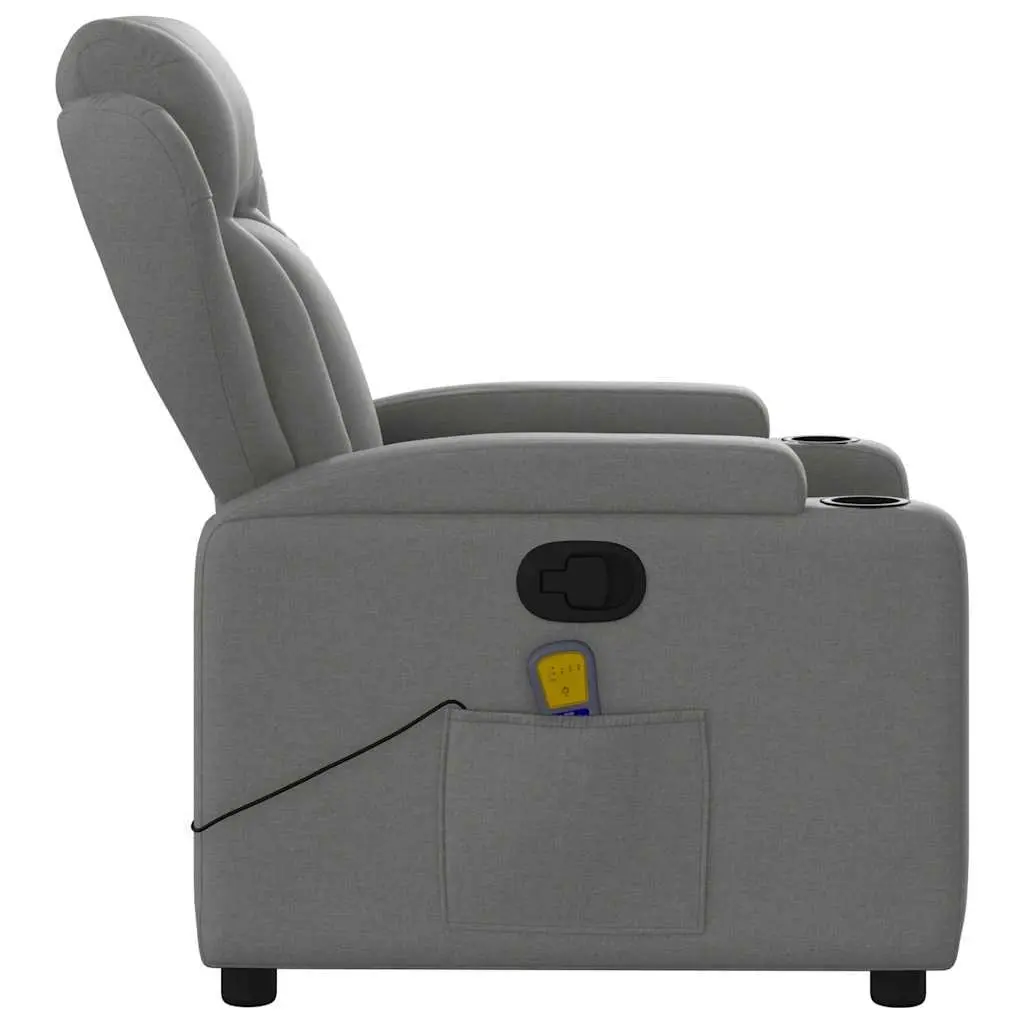Massage Recliner Chair Manual Reclining 135 Degrees Grey Fabric