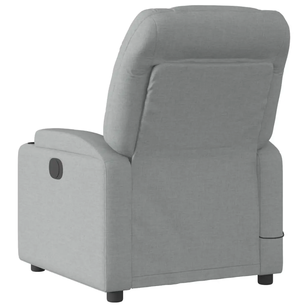 Recliner Chair Manual Grey Fabric Vibration Comfort 135 Degrees Massage Armchair