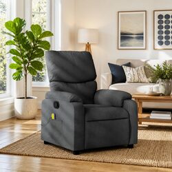 Manual Recline Grey Fabric Massage Chair