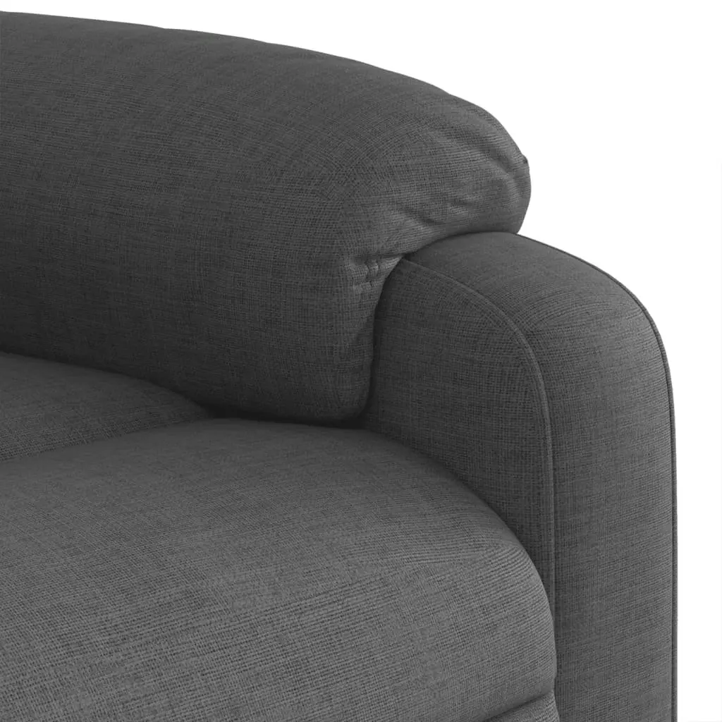 Massage Recliner Chair Grey Fabric Manual Recline Vibration Armchair Lounge