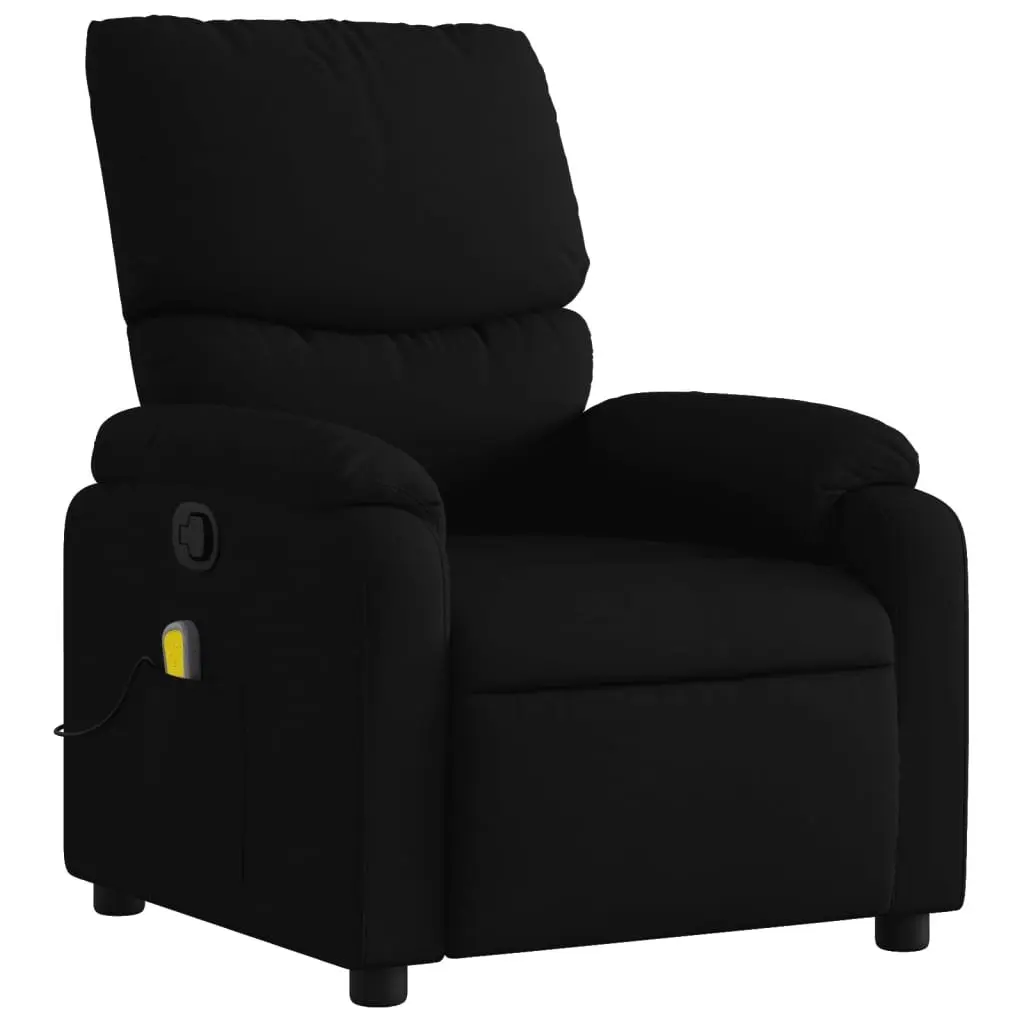 Massage Recliner Chair Manual Recline Adjustable Footrest 6 Vibration Points Black Fabric