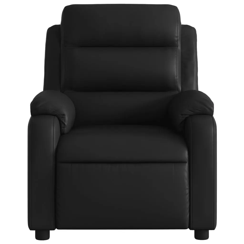 Massage Recliner Chair Manual Reclining Function 135 Degrees Black Faux Leather