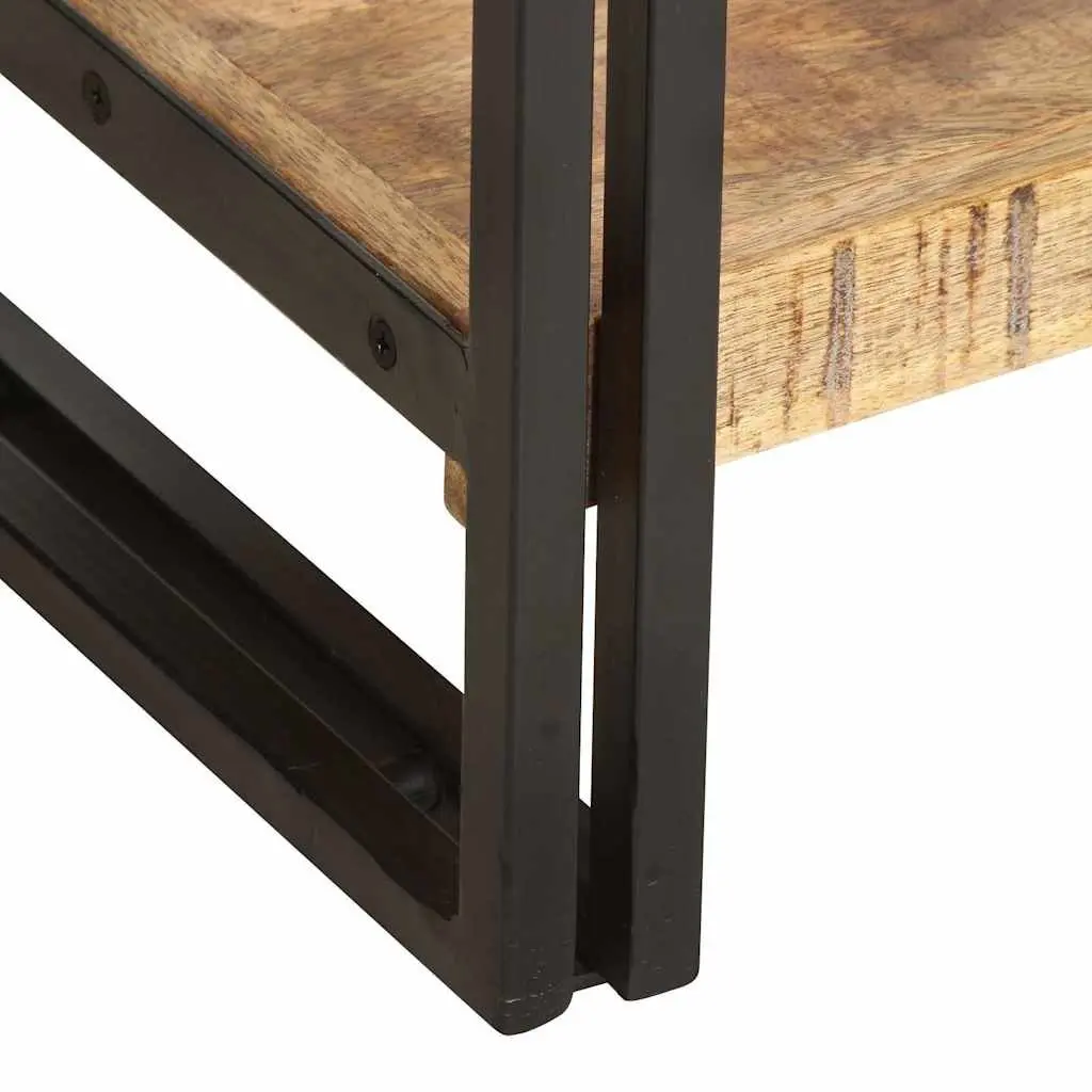 5-Tier Bookcase Solid Mango Wood Industrial Brown 40x30x180 cm