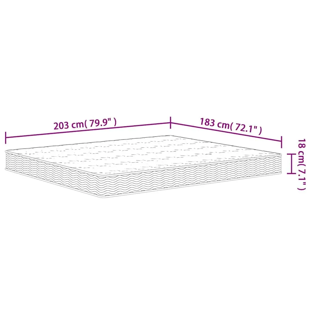 Bonnell Spring Mattress Support Medium Firm 183x203cm White Breathable Fabric