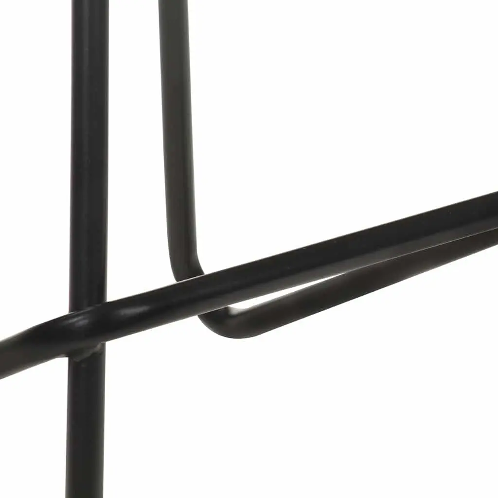 Bar Stools Set of 4 Black Leather Seats Industrial Style Dining Kitchen Chairs