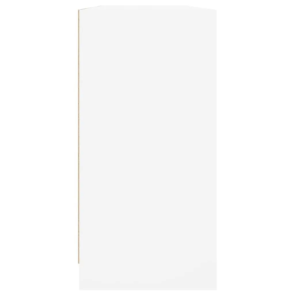 Bookcase with Glass Doors Modern Storage Cabinet 204x37x75cm White