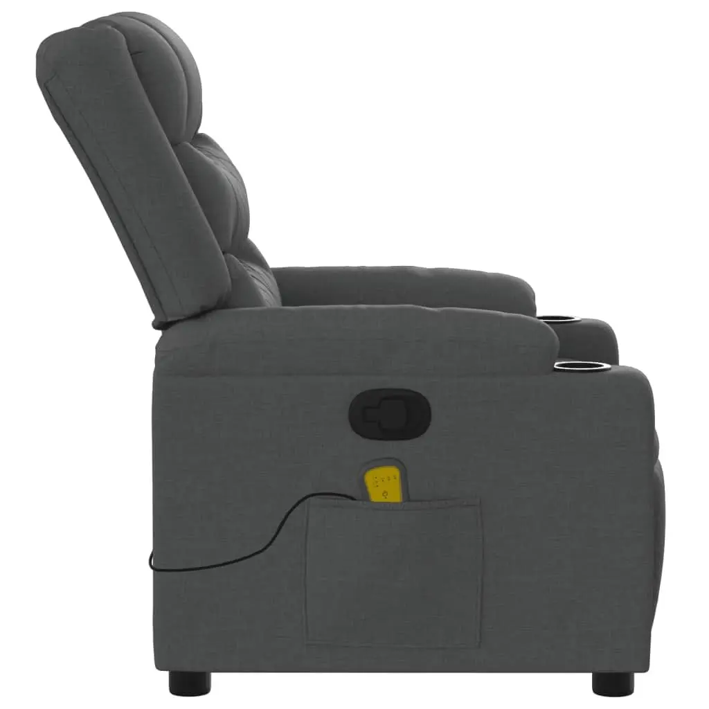 Massage Recliner Chair Manual Reclining 135 Degrees Grey Fabric