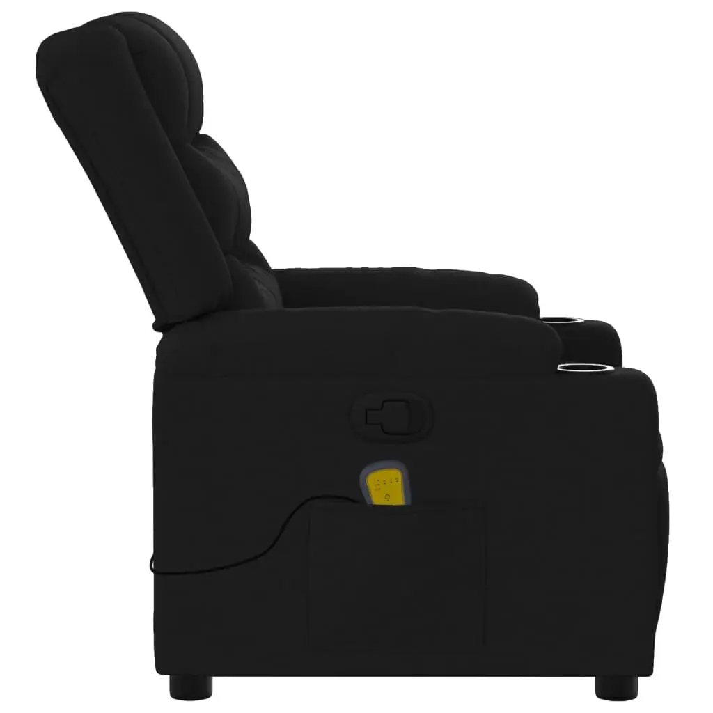 Massage Recliner Chair Manual Reclining Vibration 135 Degrees Black Fabric