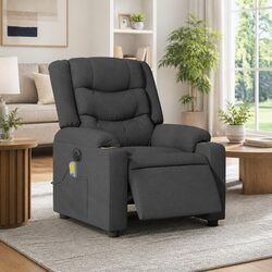 Grey Fabric Electric Massage Recliner Chair