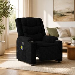Black Fabric Electric Massage Recliner Chair