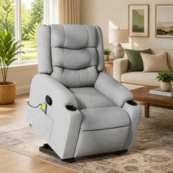 Stand Up Massage Recliner Chair in Grey Fabric