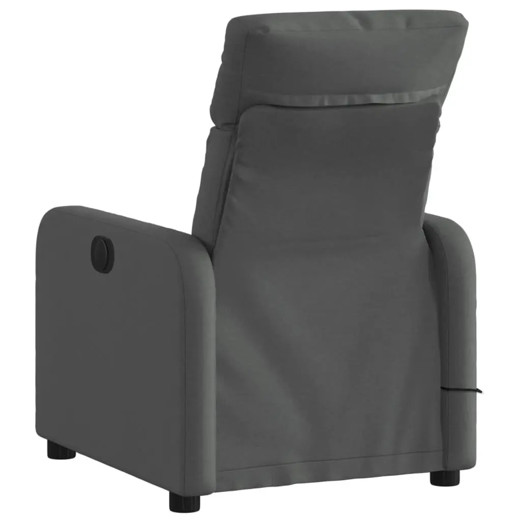 Massage Recliner Chair Manual Recline Vibration 135 Degrees Grey Fabric