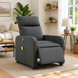 Electric Recliner Chair with Vibration Massage in Grey
