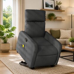 Grey Fabric Massage Recliner Chair with Power Lift