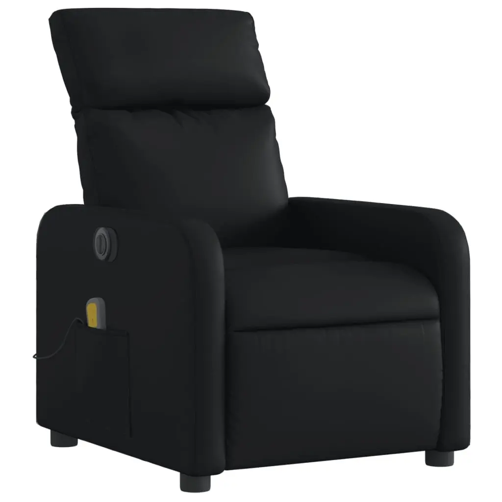 Electric Massage Recliner Chair with Electric Reclining Function 135 Degrees Black Faux Leather