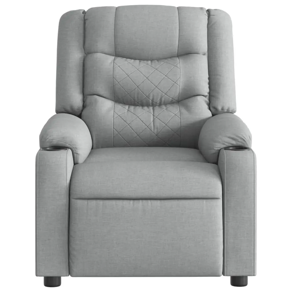 Massage Recliner Chair Manual Reclining Armchair with Vibration Grey Fabric