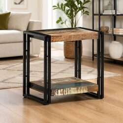 Solid Reclaimed Wood Side Table 40x30x40 cm