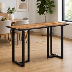 120 cm Solid Mango Wood Dining Table with Iron Legs