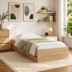 Storage Drawer Bed Frame Sonoma Oak 90x190 cm