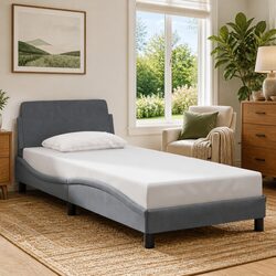 Chic Grey Velvet Bed Frame 90x190 cm to Enhance Any Room
