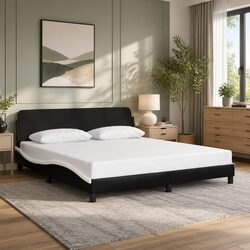 King Bed Frame 180x200 cm with Faux Leather Headboard