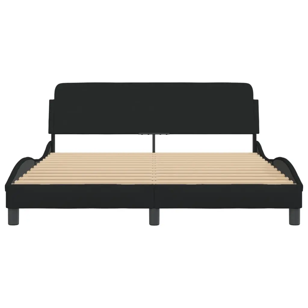 Queen Bed Frame Upholstered Black 152x203cm