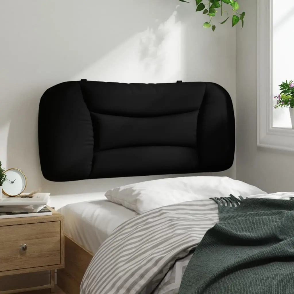 Headboard Cushion 90cm Wall Mounted Soft Support Black Fabric for Bed Bedroom
