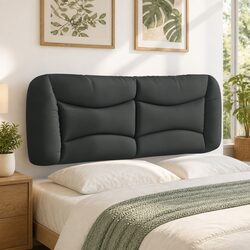 Double Bed Headboard Cushion with Wall Mount in Dark Grey