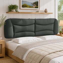 Grey Fabric Headboard Cushion 180cm Wall Mount