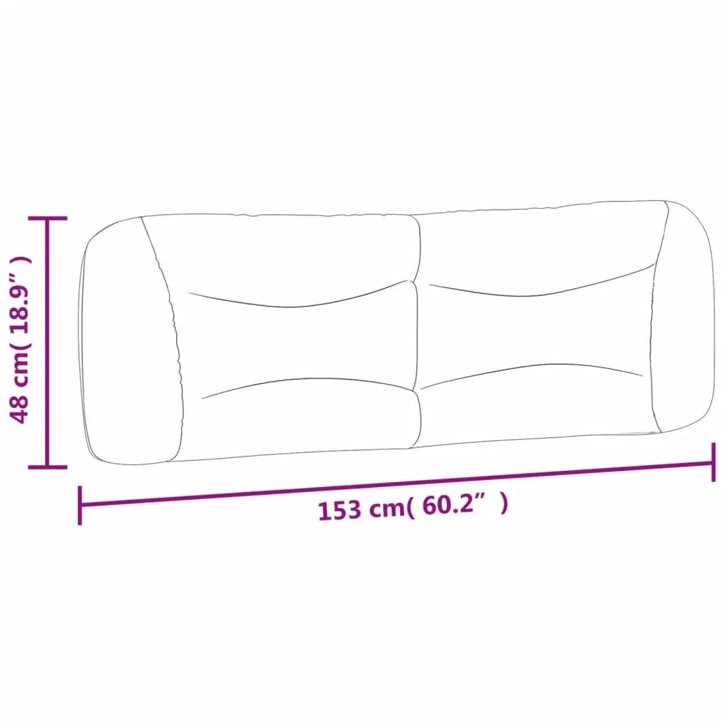 Headboard Cushion Back Support Wall Mounted 153cm Grey Fabric