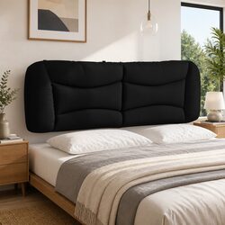 153 cm Black Fabric Headboard Cushion with PP Fibre Filling