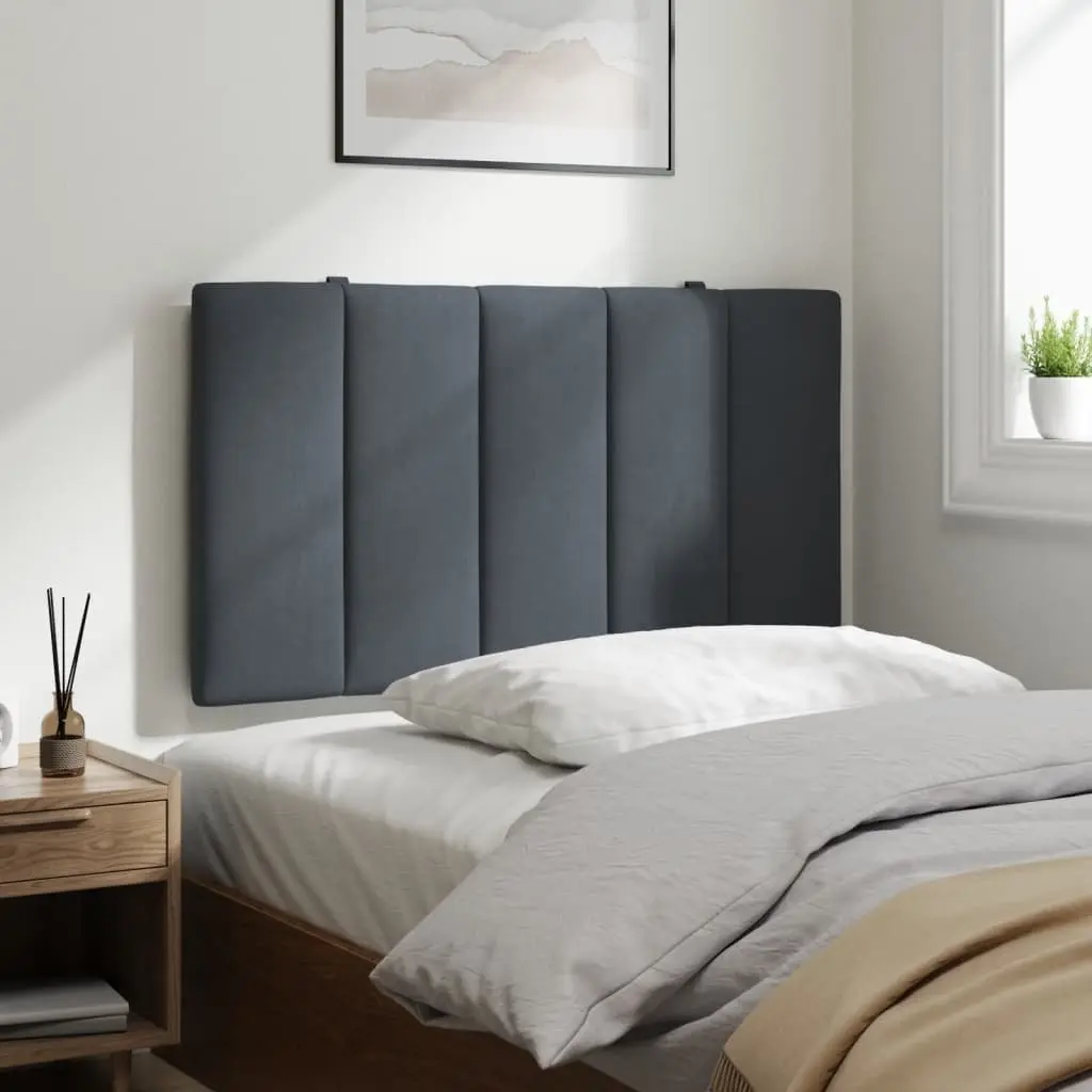 Headboard Cushion Foam Filled Velvet Grey 90cm Bedroom Decor