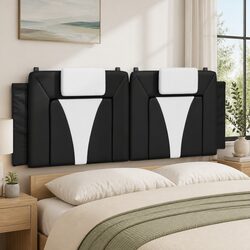 153cm Black Wall-Mounted Faux Leather Headboard Cushion