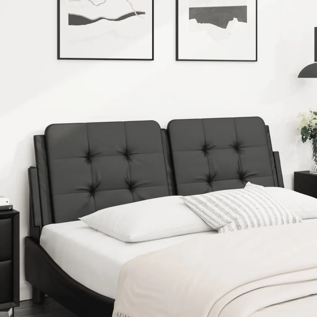 Headboard Cushion Foam Filled Wall Mounted Bed Pillow 137cm Black Faux Leather