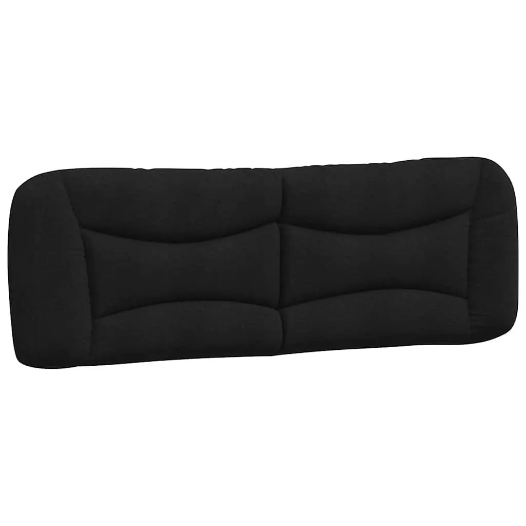 Queen Bed Frame with Cushioned Headboard Plywood Slats 152x203cm Black